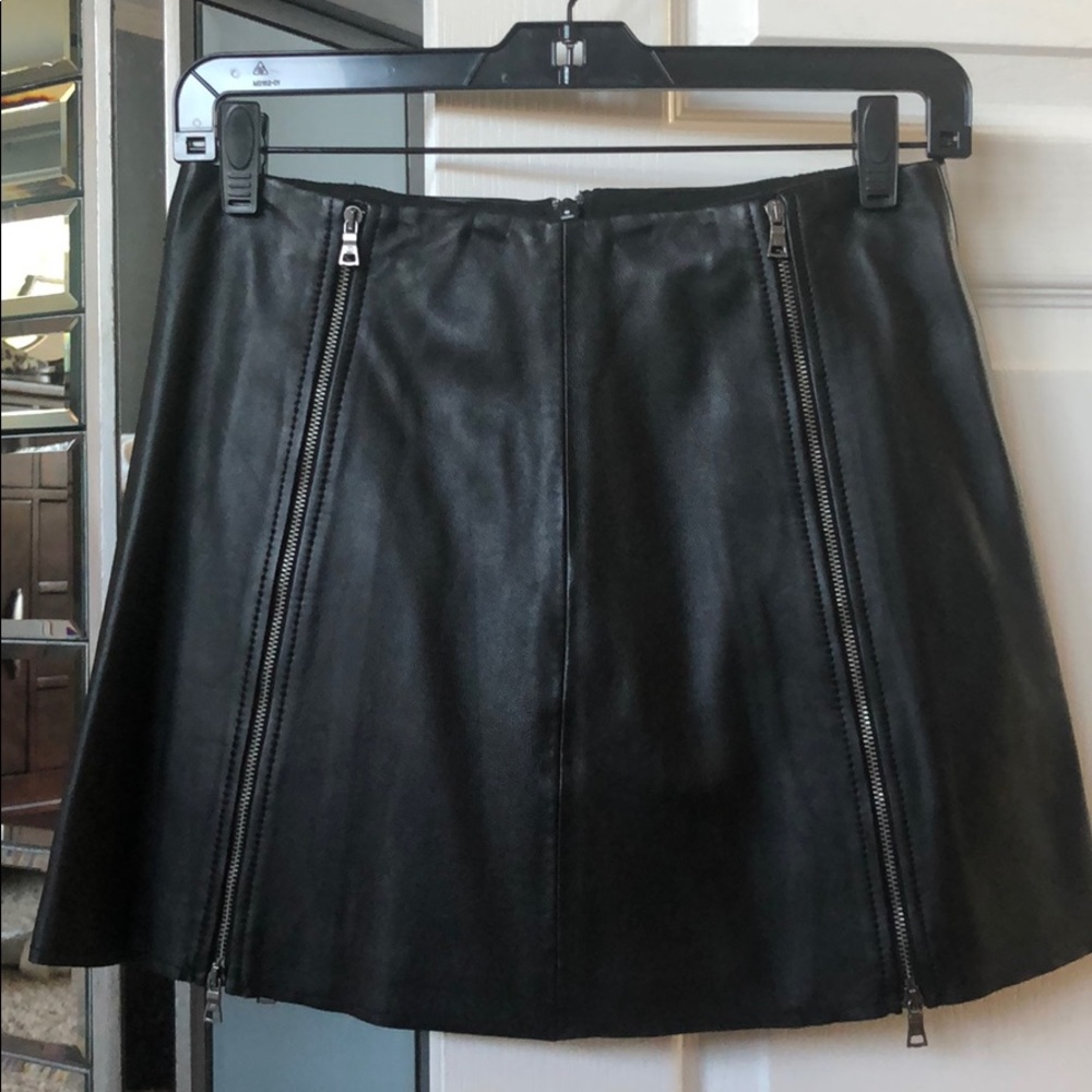 BCBG Myra black leather mini skirt BNWT sz xs